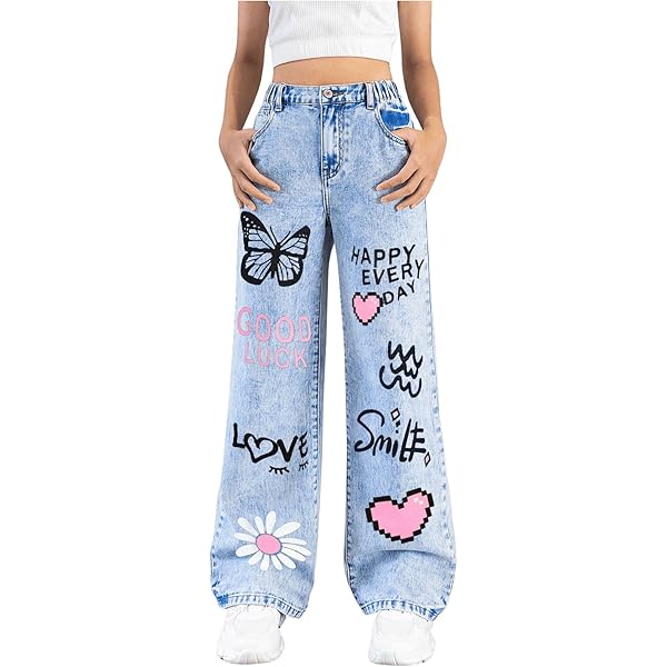 xxxiticat Women's Lace Denim Pants High Waisted Hollow Out xxxiticat Women's Lace Denim Pants High Waisted Hollow Out